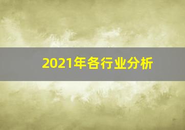 2021年各行业分析