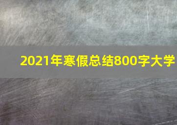 2021年寒假总结800字大学