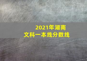 2021年湖南文科一本线分数线