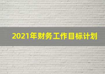 2021年财务工作目标计划