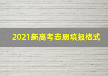 2021新高考志愿填报格式