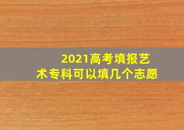 2021高考填报艺术专科可以填几个志愿