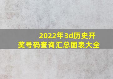 2022年3d历史开奖号码查询汇总图表大全