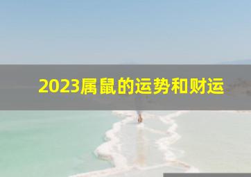 2023属鼠的运势和财运