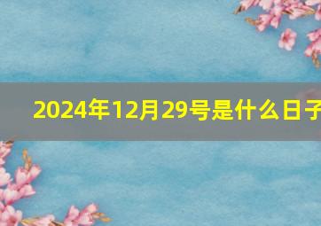 2024年12月29号是什么日子