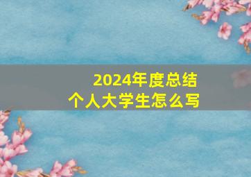 2024年度总结个人大学生怎么写