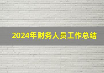 2024年财务人员工作总结