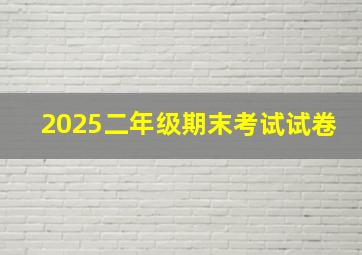 2025二年级期末考试试卷