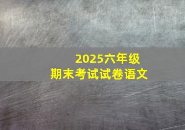 2025六年级期末考试试卷语文