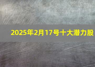 2025年2月17号十大潜力股