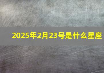 2025年2月23号是什么星座