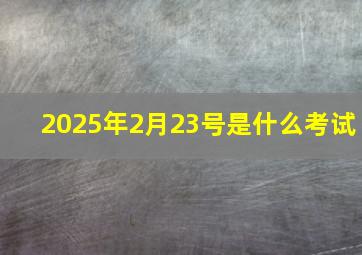 2025年2月23号是什么考试