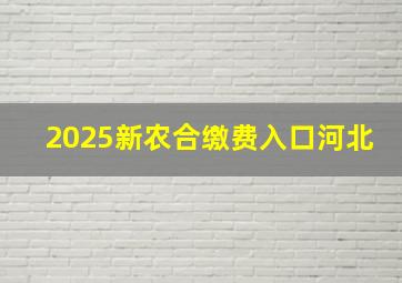 2025新农合缴费入口河北