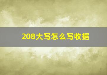 208大写怎么写收据