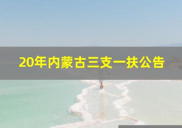 20年内蒙古三支一扶公告