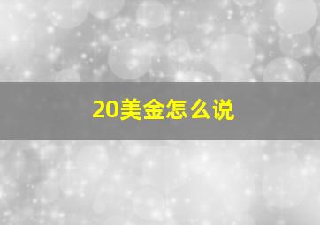 20美金怎么说