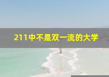 211中不是双一流的大学