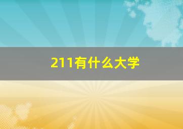 211有什么大学