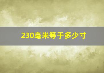 230毫米等于多少寸