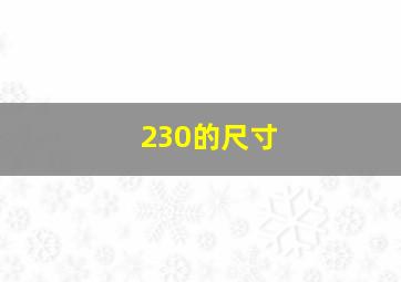 230的尺寸