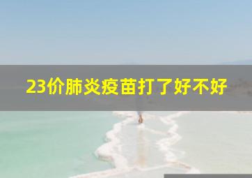 23价肺炎疫苗打了好不好