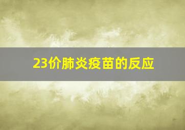 23价肺炎疫苗的反应