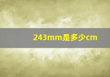 243mm是多少cm