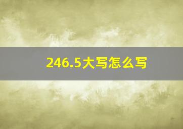 246.5大写怎么写