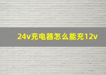 24v充电器怎么能充12v