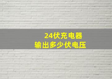 24伏充电器输出多少伏电压