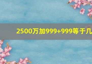 2500万加999+999等于几