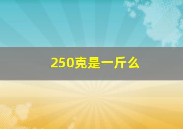 250克是一斤么