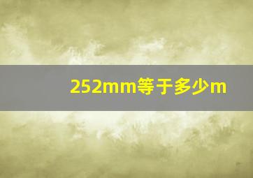 252mm等于多少m