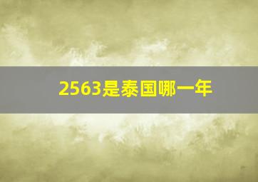 2563是泰国哪一年