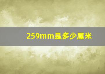 259mm是多少厘米