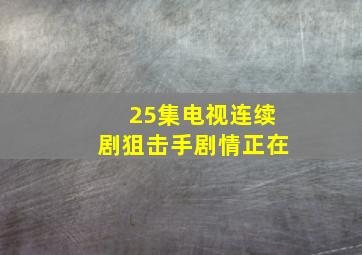 25集电视连续剧狙击手剧情正在