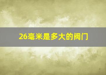 26毫米是多大的阀门