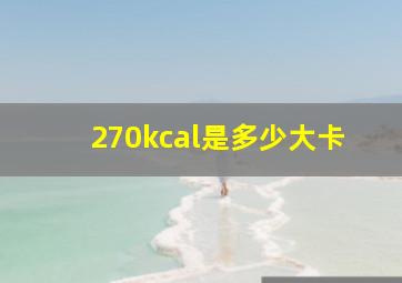 270kcal是多少大卡