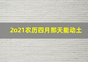 2o21农历四月那天能动土