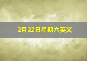 2月22日星期六英文