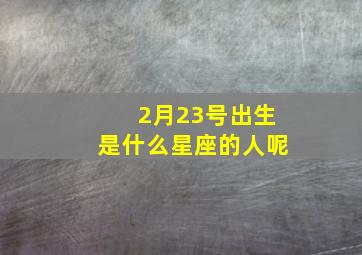 2月23号出生是什么星座的人呢