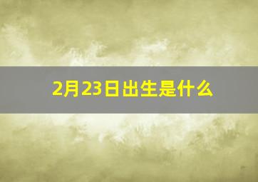 2月23日出生是什么