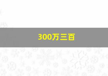 300万三百