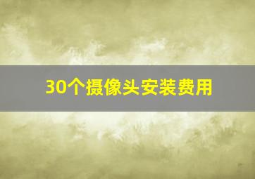 30个摄像头安装费用