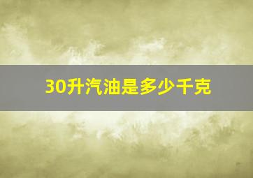 30升汽油是多少千克