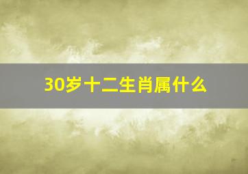 30岁十二生肖属什么