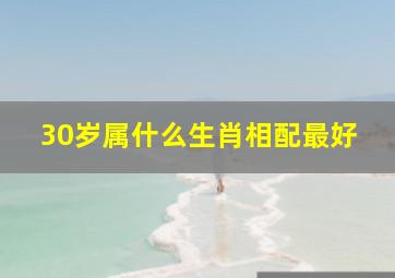 30岁属什么生肖相配最好