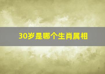 30岁是哪个生肖属相