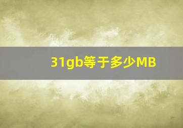 31gb等于多少MB