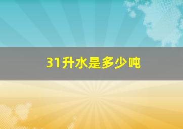 31升水是多少吨